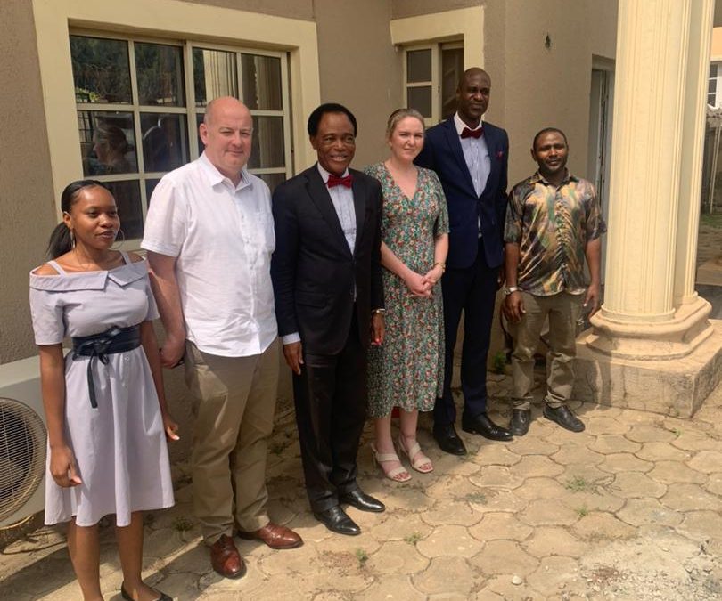 A courtesy visit to Ambassador Martin Uhomoibhi President of PAIGAS by the Irish Ambassador to Nigeria Ambassador Peter Ryan and Deputy Head of Mission Grace Earley
