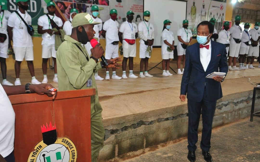 Ambassador (Dr) Martin Uhomoibhi Sensitizing Youth Corps Members on Stemming the tides of Irregular Migration in NYSC Orientation Camp Abuja. Today, Friday 10th, September 2021.