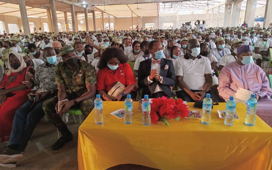 Ambassador Dr. Martin Uhomoibhi at the NYSC Orientation Camp Kubwa, Abuja on 9th March 2022 Sensitizing Youth Corps Members on the Dangers of Irregular Migration