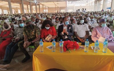 Ambassador Dr. Martin Uhomoibhi at the NYSC Orientation Camp Kubwa, Abuja on 9th March 2022 Sensitizing Youth Corps Members on the Dangers of Irregular Migration